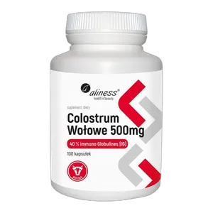 Aliness COLOSTRUM WOŁOWE Siara bydlęca 500 mg 100 kaps Odporność Infekcje