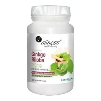 Aliness GINKGO BILOBA MIŁORZĄB JAPOŃSKI Pamięć Koncentracja Mózg 60 TABL