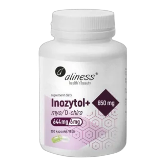 Aliness INOZYTOL Inositol WITAMINA B8 650 mg Myo D-Chiro 100 kap STRES PCOS
