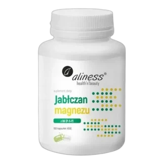 Aliness JABŁCZAN MAGNEZU z Witamina B6 (P-5-P) 100 kaps KOŚCI Mięśnie Serce