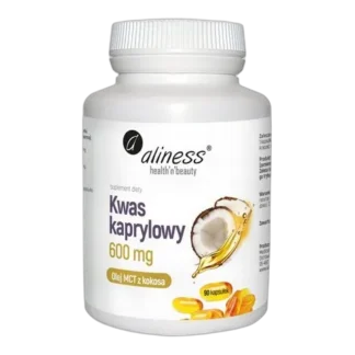 Aliness KWAS KAPRYLOWY dieta KETO OLEJ MCT ENERGIA CANDIDA JELITA 90 KAPS