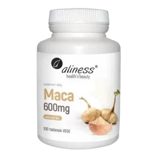 Aliness MACA korzeń EKSTRAKT 10:1 MOCNY EKSTRAKT 600 mg Pamięć SEKS LIBIDO