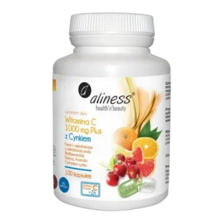 Aliness WITAMINA C 1000 mg z Cynk KWAS L-ASKORBINOWY 100 kaps ODPORNOŚĆ