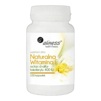 Aliness WITAMINA E NATURALNA 400IU 100kaps Jędrna Skóra Zdrowa cera MŁODOŚĆ