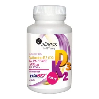 Aliness WITAMINA K2 D3 FORTE D3 2000 IU Krzepnięcie krwi Odporność Kości