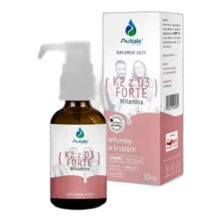 Aliness WITAMINA K2 + D3 w KROPLACH 30 ml WYSOKA DAWKA Zdrowe Kości i Zęby