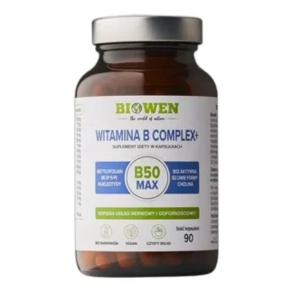 Biowen WITAMINA B COMPLEX+ Nukleotydy Betaina TMG B3 B6 B12 Cholina 90 kaps