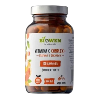 Biowen WITAMINA C Complex + DZIKA RÓŻA Kwas L-Askorbinowy 100 kap Odporność