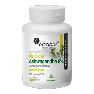 NATURALNA ASHWAGANDHA AŻ 555 MG 100 KAPS MOCNY EKSTRAKT STRES NERWY PAMIĘĆ