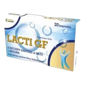 PROBIOTYK LACTI GF Mikroflora jelitowa JELITA Trawienie Goldfarmex 20 kaps